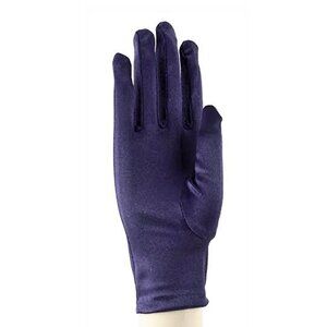 Navy Blue Satin Stretch Wrist Length Dress Gloves Retro Style - Hey Viv